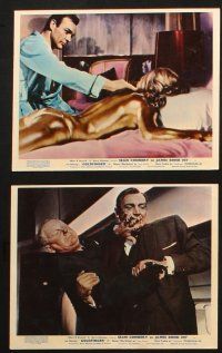 7d073 GOLDFINGER set of 8 color English FOH LCs '64 Sean Connery as James Bond, Blackman, Eaton