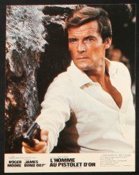 7d248 MAN WITH THE GOLDEN GUN set of 12 set B French LCs '74 Moore as James Bond, different images!