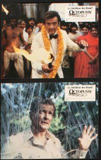7d339 OCTOPUSSY style B set of 8 French LCs '83 images of Roger Moore as James Bond, some different!