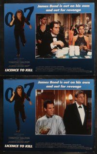 7d377 LICENCE TO KILL set of 8 LCs '89 Timothy Dalton as James Bond 007, he's out for revenge!