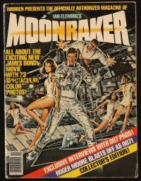 7d292 MOONRAKER magazine '79 art of Roger Moore as James Bond & sexy space babes by Goozee!