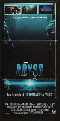 7e719 ABYSS Aust daybill '89 directed by James Cameron, Ed Harris, Mary Elizabeth Mastrantonio