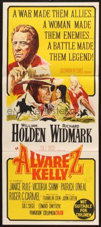 7e724 ALVAREZ KELLY Aust daybill '66 adventurer William Holden & reckless Colonel Richard Widmark!