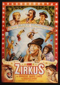 7e489 AT THE CIRCUS German R70s wacky different art of Groucho, Chico, & Harpo Marx!