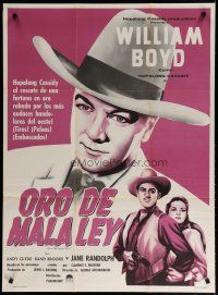 7e025 FOOL'S GOLD Mexican poster R50s cool art of William Boyd as Hopalong Cassidy!