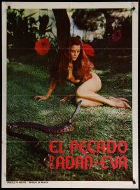 7e030 SIN OF ADAM & EVE Mexican poster '72 El Pecado de Adan y Eva, Bible sex, Candy Wilson!