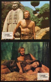 7e080 PLANET OF THE APES set of 8 French LCs '68 Charlton Heston, Linda Harrison, classic sci-fi!