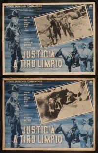 7e037 SIX SHOOTER JUSTICE set of 8 Mexican LCs R50s William Boyd as Hopalong Cassidy!