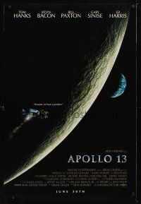 7f044 APOLLO 13 advance DS 1sh '95 Ron Howard directed, Tom Hanks, image of module in moon's orbit!