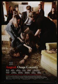 7f049 AUGUST: OSAGE COUNTY DS 1sh '13 misery loves family, wacky image of domestic disturbance!