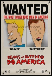 7f075 BEAVIS & BUTT-HEAD DO AMERICA teaser 1sh '96 Mike Judge, most dangerous men in America!