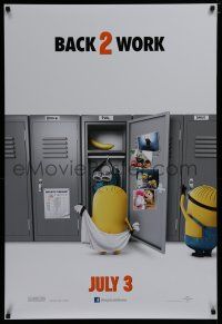 7f190 DESPICABLE ME 2 advance DS 1sh '13 wacky image of cast in locker room from CGI comedy!