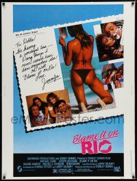 7g266 BLAME IT ON RIO 30x40 '84 Demi Moore, Michael Caine, super sexy postcard image!