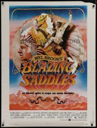 7g267 BLAZING SADDLES 30x40 '74 classic Mel Brooks western, art of Cleavon Little by John Alvin!
