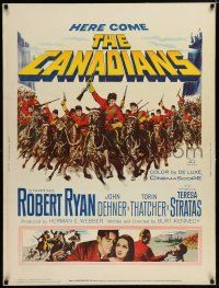 7g280 CANADIANS 30x40 '61 cool image of Robert Ryan & Royal Mounted Police charging!