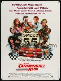7g282 CANNONBALL RUN 30x40 '81 Burt Reynolds, Farrah Fawcett, Drew Struzan car racing art!