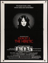 7g325 EXORCIST II: THE HERETIC 30x40 '77 Linda Blair, John Boorman's sequel to Friedkin's movie!