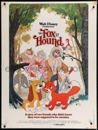 7g332 FOX & THE HOUND 30x40 '81 two friends who didn't know they were supposed to be enemies!