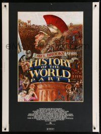 7g359 HISTORY OF THE WORLD PART I 30x40 '81 artwork of Roman soldier Mel Brooks by John Alvin!