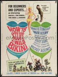 7g365 HOW TO STUFF A WILD BIKINI 30x40 '65 sexy Annette Funicello, Keaton, biker & bikini art!