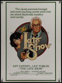 7g382 LATE SHOW 30x40 '77 great artwork of Art Carney & Lily Tomlin by Richard Amsel!