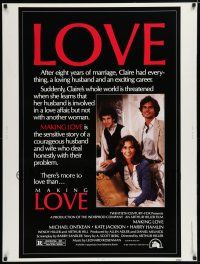 7g397 MAKING LOVE 30x40 '82 Michael Ontkean, Kate Jackson & Hamlin in bi-sexual love triangle!