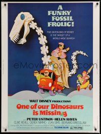 7g424 ONE OF OUR DINOSAURS IS MISSING 30x40 '75 Walt Disney, Peter Ustinov, a funky fossil frolic!
