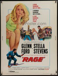 7g439 RAGE 30x40 '66 Glenn Ford is out of time, sexy Stella Stevens running out of men!