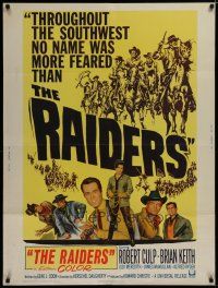 7g441 RAIDERS 30x40 '64 Robert Culp, Brian Keith, Judi Meredith, cool western artwork!