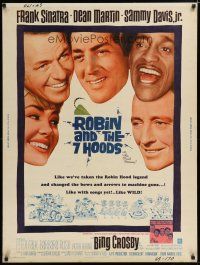 7g452 ROBIN & THE 7 HOODS 30x40 '64 Frank Sinatra, Dean Martin, Sammy Davis Jr, Bing, Rat Pack!