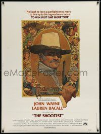 7g462 SHOOTIST 30x40 '76 best Richard Amsel artwork of cowboy John Wayne & cast!