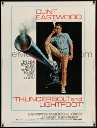 7g495 THUNDERBOLT & LIGHTFOOT style C 30x40 '74 artwork of Clint Eastwood with HUGE gun!