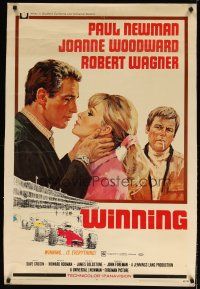 7g098 WINNING 30x40 '69 Paul Newman, Joanne Woodward, Indy car racing art by Howard Terpning!