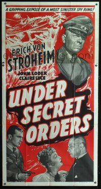 7g010 UNDER SECRET ORDERS 3sh '43 Erich von Stroheim, gripping expose of a most sinister spy ring!