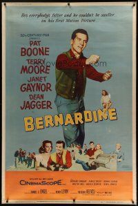 7g112 BERNARDINE style Y 40x60 '57 art of America's new boyfriend Pat Boone is on the screen!