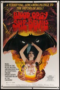7g116 BLOOD ORGY OF THE SHE DEVILS 40x60 '72 Ted V. Mikels, a plunge into the depths of Hell!