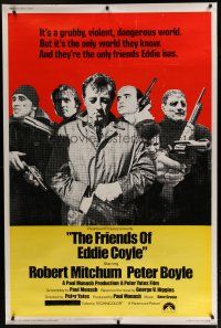 7g137 FRIENDS OF EDDIE COYLE 40x60 '73 Robert Mitchum lives in a grubby, violent, dangerous world!