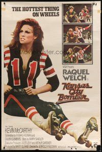 7g148 KANSAS CITY BOMBER 40x60 '72 sexy roller derby girl Raquel Welch, hottest thing on wheels!