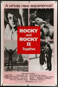 7g164 ROCKY/ROCKY II 40x60 '80 Sylvester Stallone boxing classic double-feature!