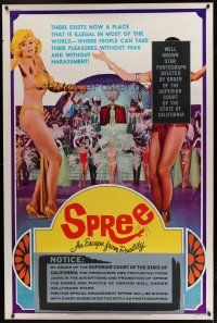 7g169 SPREE 40x60 '67 sexy dancers Jayne Mansfield & Juliet Prowse in Las Vegas!