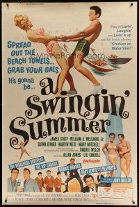 7g175 SWINGIN' SUMMER 40x60 '65 rock 'n' roll music, great sexy beach party art!