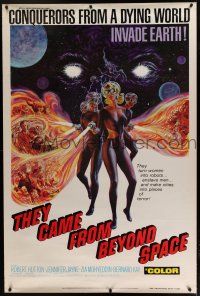 7g178 THEY CAME FROM BEYOND SPACE 40x60 '67 conquerors from a dying world invade Earth, sci-fi!