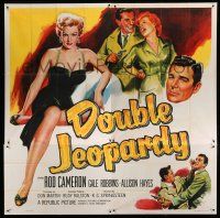 7g008 DOUBLE JEOPARDY 6sh '55 great artwork of super sexy bad Allison Hayes sitting!