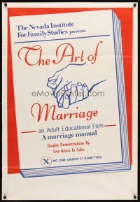 7g205 ART OF MARRIAGE 1sh '70 Sean S. Cunningham sex documentary, adult educational film!