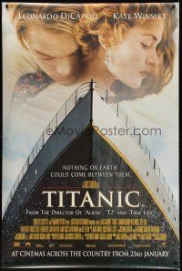 7g083 TITANIC advance English 40x60 '97 Leonardo DiCaprio, Kate Winslet, directed by James Cameron!