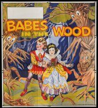 7g046 BABES IN THE WOOD stage play English 6sh '30s wonderful art of kids lost in the woods!