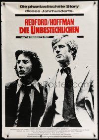 7g089 ALL THE PRESIDENT'S MEN German 33x47 '76 Dustin Hoffman & Redford as Woodward & Bernstein!