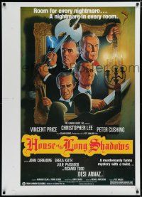 7g202 HOUSE OF THE LONG SHADOWS printer's test 1sh '83 Vincent Price, Cushing, Carradine & Lee!