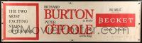 7g063 BECKET paper banner '64 Richard Burton in the title role, Peter O'Toole, John Gielgud