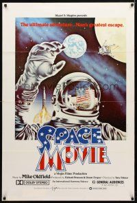 7g220 SPACE MOVIE video 1sh '79 the ultimate adventure, cool astronaut art by Weisman & Evans!